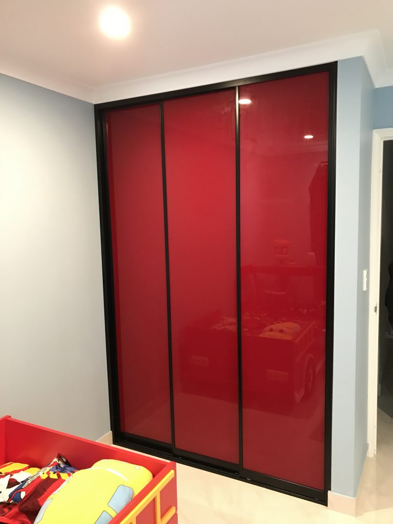 Red Glass Sliding Doors
